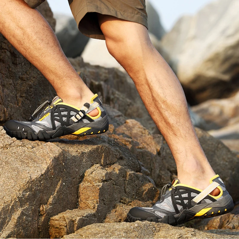 JIEMIAO Big Size Summer Outdoor Hiking Shoes Breathable Camping Trekking for Shoes Men Women Professional Quick-drying Sneakers