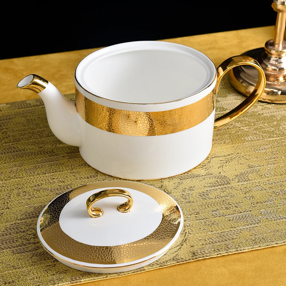 Juego de tazas de caf&eacute; de porcelana china, set de 15 piezas de cer&aacute;mica, juego de t&eacute; de la tarde, exquisito estilo europeo de oro en relieve-2