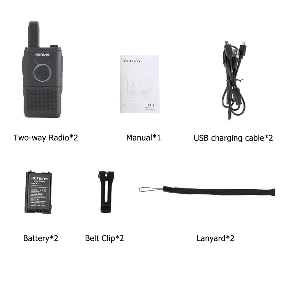 

Mini Walkie Talkie 2 pcs Retevis RT618 RT18 Potable Radio Two Way Radio Portable FRS PMR 446 Wakie Talkies Walky Talky Dual PTT