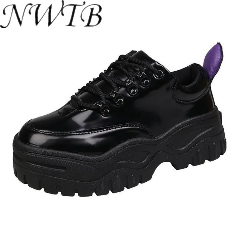 

Autumn Lolita British Style Small Leather Shoes European and American Casual Platform Shoes White Zapatos Para Mujer