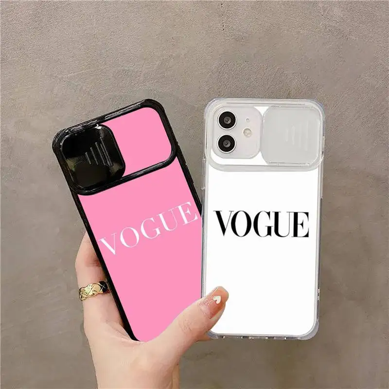 

fashion magazine vogue Phone Case For iPhone 7 8 11 12 X XS XR MINI Pro Max Plus Slide Camera Lens Protection