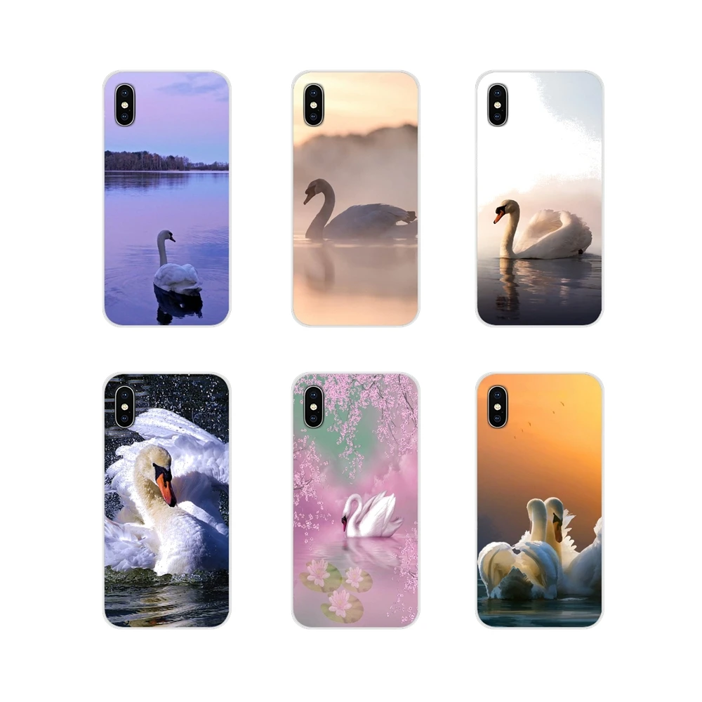 Аксессуары чехлы для телефонов Apple iPhone X XR XS 11 12pro MAX 4S 5C SE 2020 6 S 7 8 Plus ipod 5 Swan