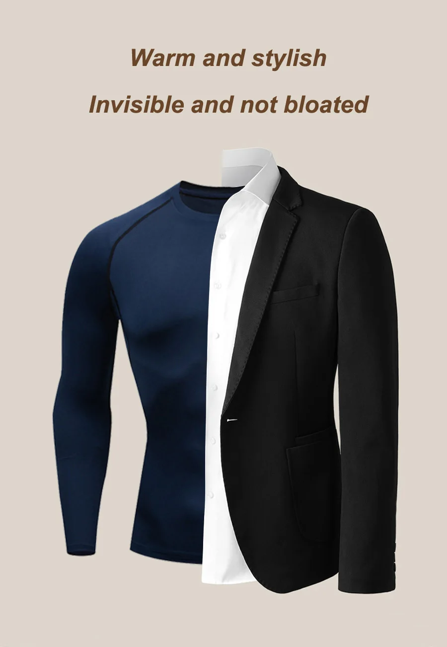 

Solid color Men Thermal underwear top Long sleeve Tight Men's fitness leggings winter long johns Men thermal suit Jogging suit