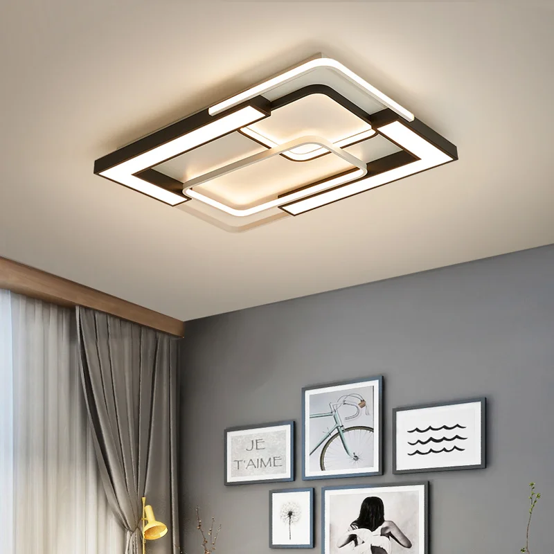 Люстра освещение для гостиной спальни Lustre прямоугольная люстра AC85 265V lamparas de techo