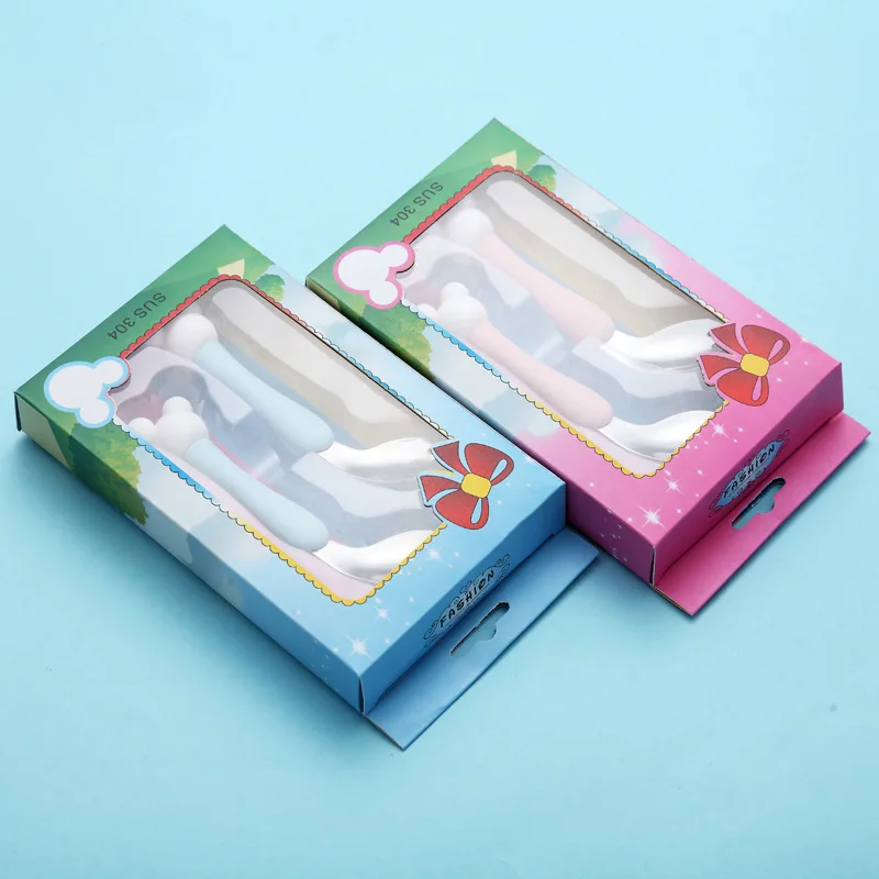 Ложка для новорожденного ребенка из полипропилена вилка милые Мультяшные