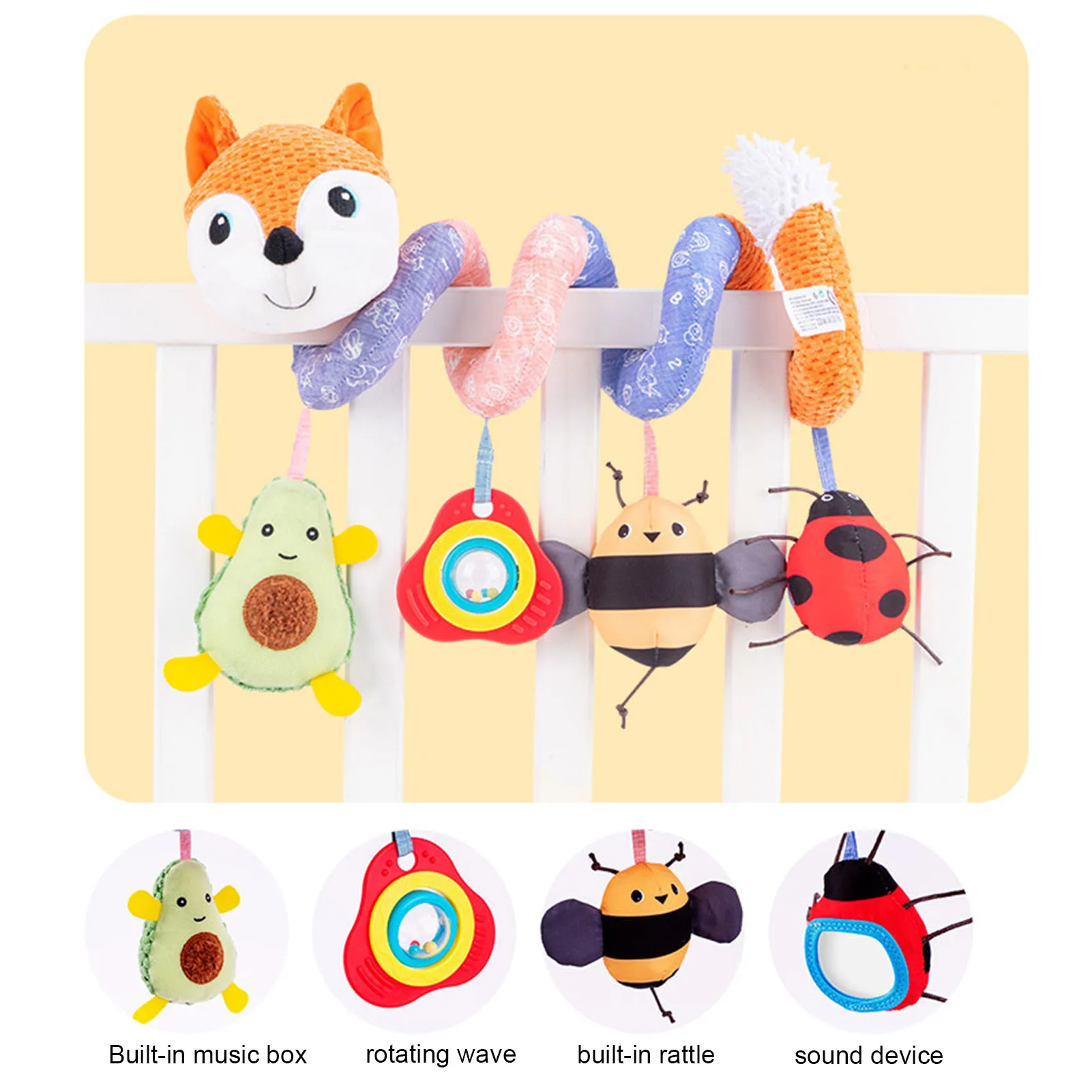 

Baby Cradle Bed Surrounding Bed Rattle Toy Car Seat Stroller Hanging Plush Toys Cute Multi-color Plush Dolls For special
