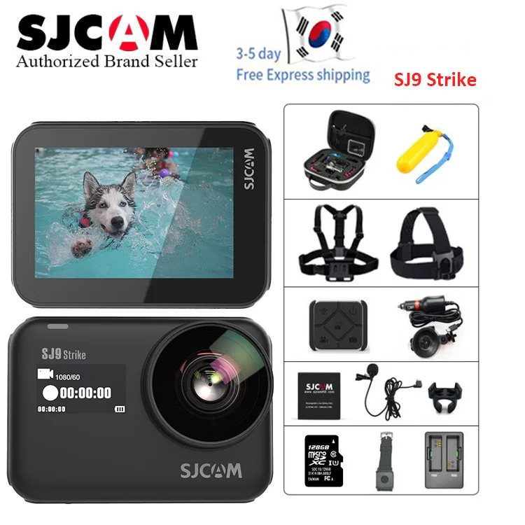 SJCAM SJ9Strike 4K 60fps Спортивная камера водонепроницаемая GYRO ips сенсорный экран 1300 мАч