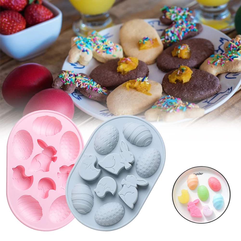 

9 Cavity Easter Egg Bunny Shaped Silicone Baking Mold 3D Cake Mold Muffin Chocolate Cookie Baking Mould Pan Ice Maker Mould