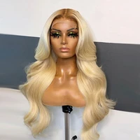 long body wave brazilian remy human hair wigs ombre blonde 13x4 lace front wigs middle part for women swiss lace with baby hair