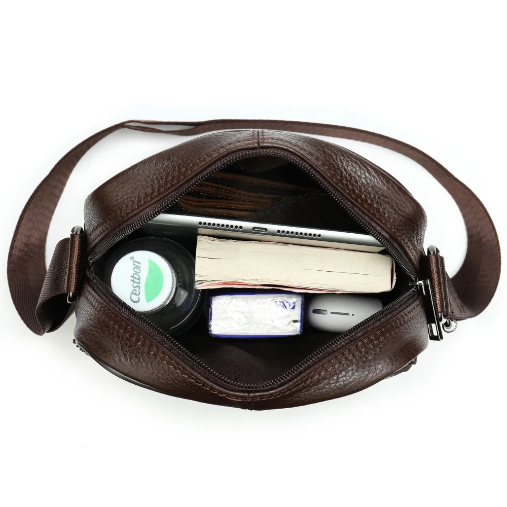 Genuine Leather Men's Messenger Bag Fashion Business Crossbody for Men Tote Shoulder Handbag Zipper Office Bags Male |