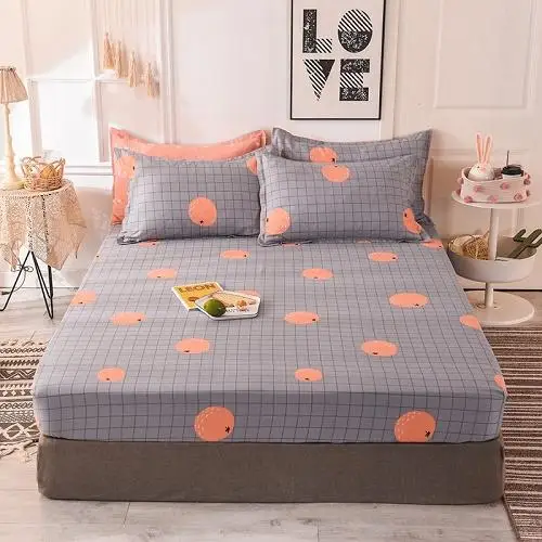 53 New Product 1pcs Cotton Printing bed mattress set with four corners and elastic band sheets - Цвет: nuanchengtianxin
