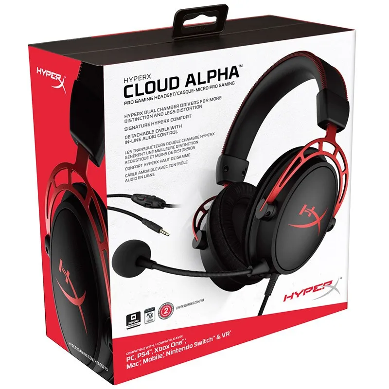 HX-HSCA-RDAS Оригинальная kingston HyperX Cloud Alpha Ограниченная серия E-sports игровая гарнитура с микрофоном наушники для ПК PS4 Xbox Mobile - Цвет: HX-HSCA-RDAS