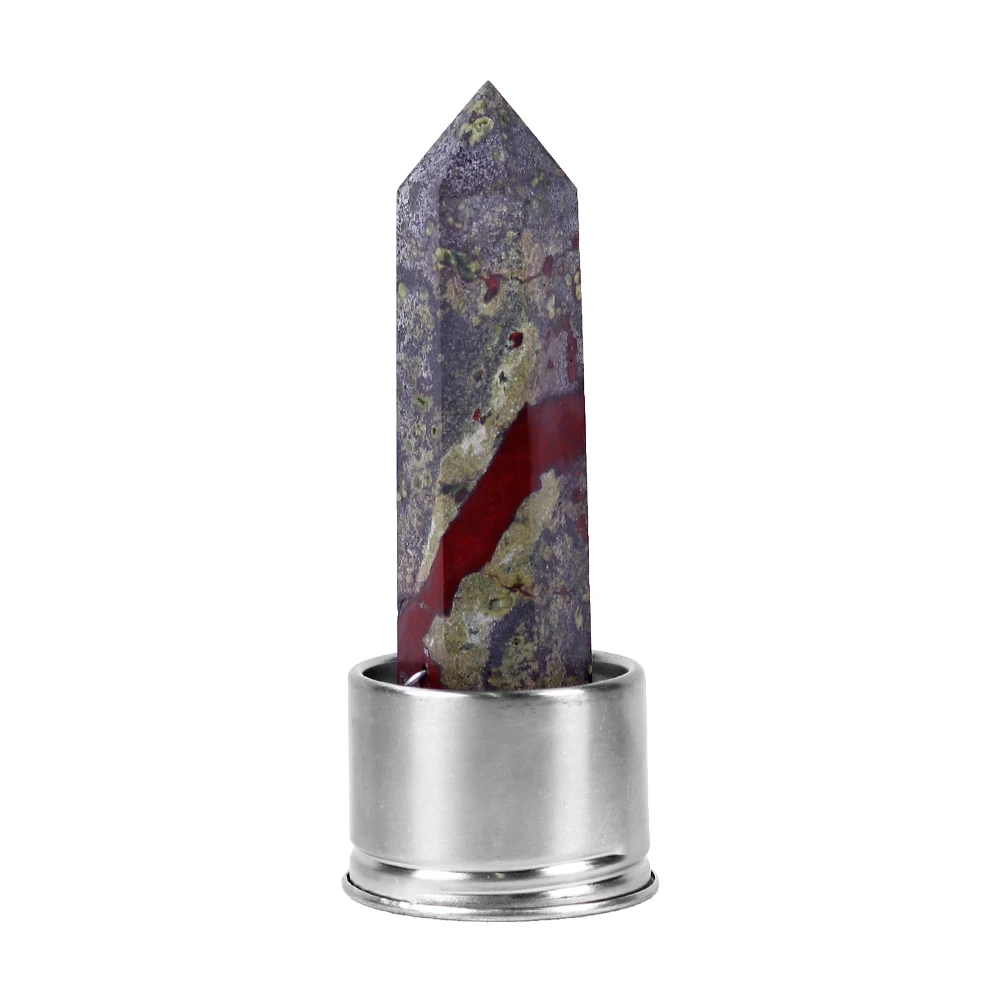 bloodstone Натуральный кристалл Колонка энергия здоровый стакан для воды стеклянная бутылка для воды эликсир Кристалл обелиск палочка Исцеление натуральный драгоценный камень кварц - Цвет: bloodstone