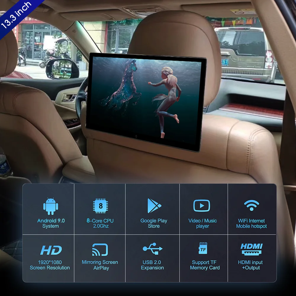 Автомобильный DVD-проигрыватель на подголовнике телевизора сенсорный экран 13 3