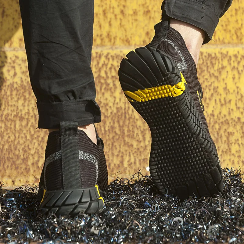 Брендовая мужская защитная обувь со стальным носком дышащая легкая с защитой от