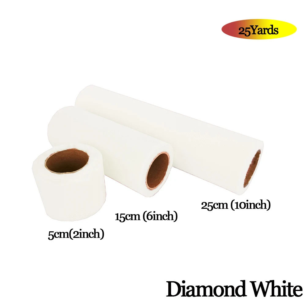 DIAMOND WHITE Фатиновая юбка-пачка из органзы в рулоне 5 см, 15 см, 25 см, розовый, синий цвет, Тюлевая юбка-пачка из органзы, вечерние украшения для девочек 25 лет - Цвет: DIAMOND WHITE