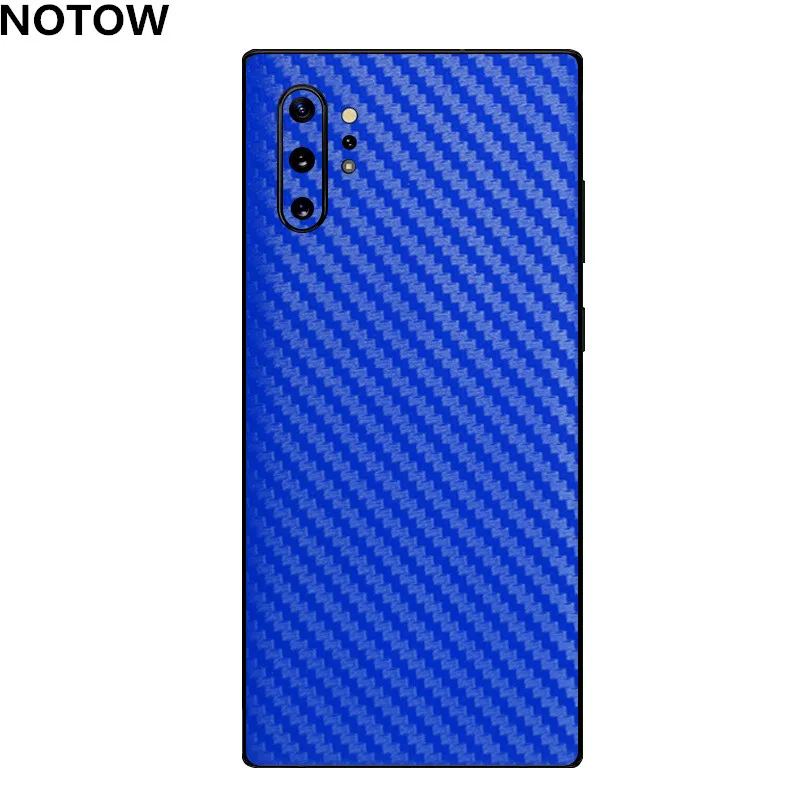 Синий NOTOW Мода 3D углеродное волокно задняя паста защитная пленка наклейка для samsung Galaxy Note10/Note10plus/A70/A50/S10/S10Plus/s10E - Цвет: Синий