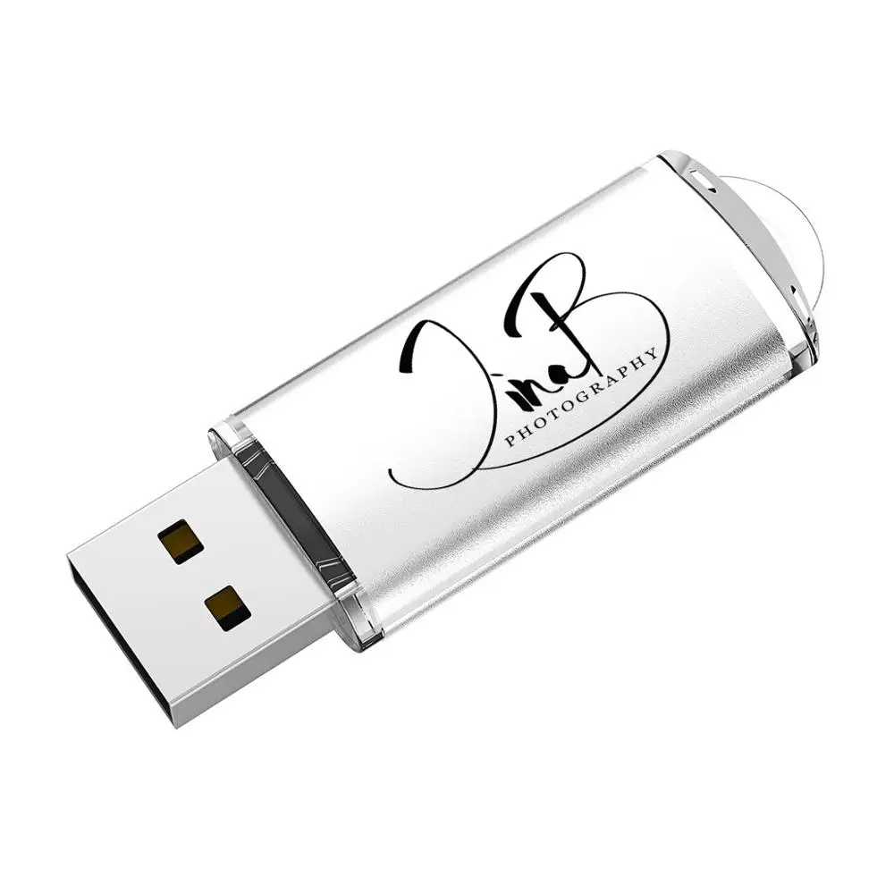 50X 4GB Custom Logo USB Flash Rectangle Engraved Pendrive Memory Stick for Computer/Laptop/Speaker usb flash drive Silver 8G 16G
