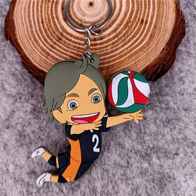Anime Haikyuu PVC Keychain Hinata Oikawa Tooru Figure Pendant Key Chain Volleyball Boy Ring Fans Collection Holder Gift | Украшения и