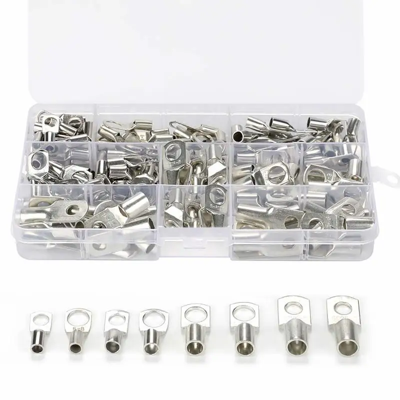 

100pcs 5/16" 3/8" Electrical Supplies Bolt Hole Tinned Plated Copper Ring Battery Crimp Terminals Connector Cable Lugs Eyelet