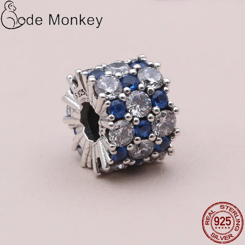 

Qikaola Blue & Bright Clear CZ Beads Fit Original Bracelet & Bangle For Women DIY Jewelry Making 2020 New Beads CMS1538