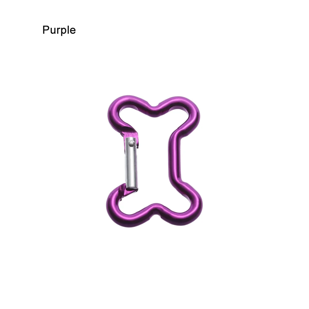 Purple 1 шт. красочный сплав алюминия в форме кости пружинный зажим дизайн карабиновая Пряжка брелок путешествия карабин туристический безопасности Оборудование - Цвет: Purple