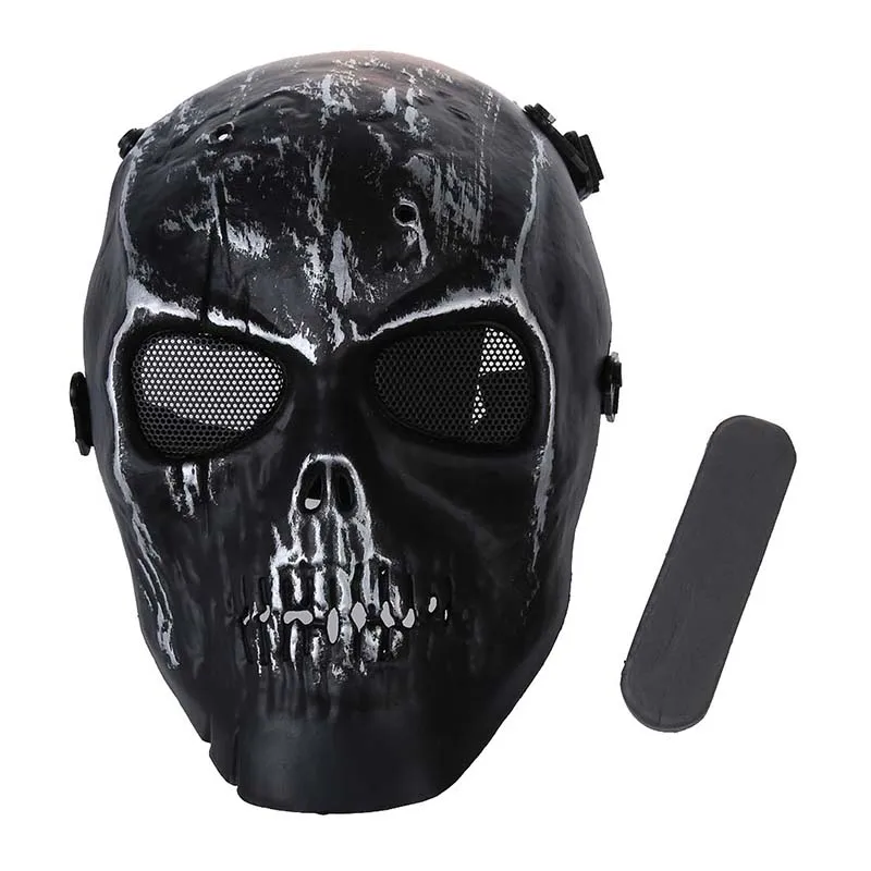 Army Skull Skeleton Airsoft Paintball BB Gun Full Face Game Protect Safe Mask - Silver Black | Дом и сад