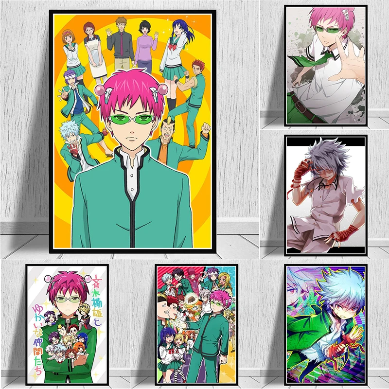 

Anime Saiki Kusuo No Psi Nan Poster Wall Art Painting and Print Cartoon Character Wall Canvas Picture Decor for Home Living Room