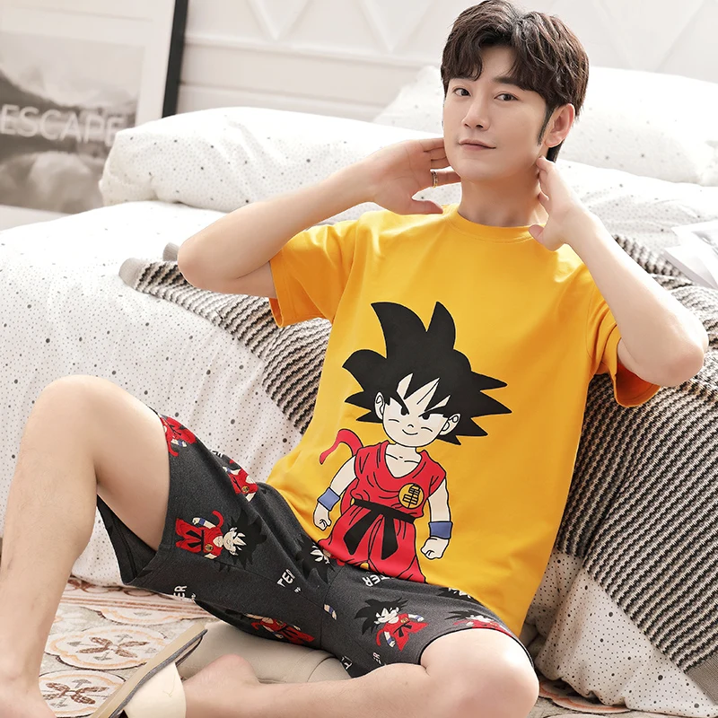 Пижама с коротким рукавом из чистого хлопка в японском стиле для мужчин и женщин