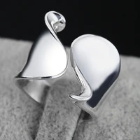new 925 sterling silver simple opening glossy ring for women fashion wedding party charm jewelry