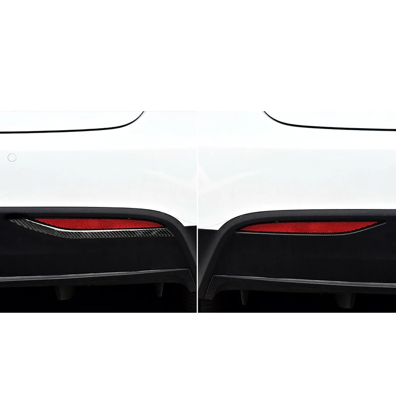 

Car styling Carbon Fiber Car Rear Tail Fog Light frame Trim Cover Protector Trim Cover Sticker For Tesla Model x
