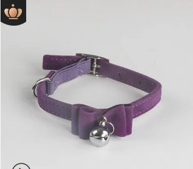 

Pet Collar Cute Bow Tie and Bell Adjustable Dog Collar Pet Necklace Decoration Portable Puppy Purple Pet Dog Collars Supplies