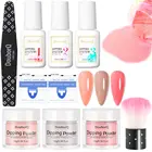 10 мл пудра для ногтей, Жидкая основа, верхнее покрытие, активатор, градиентные ногти, мощное погружение, натуральные сухие сверкающие ногти, маникюрный набор