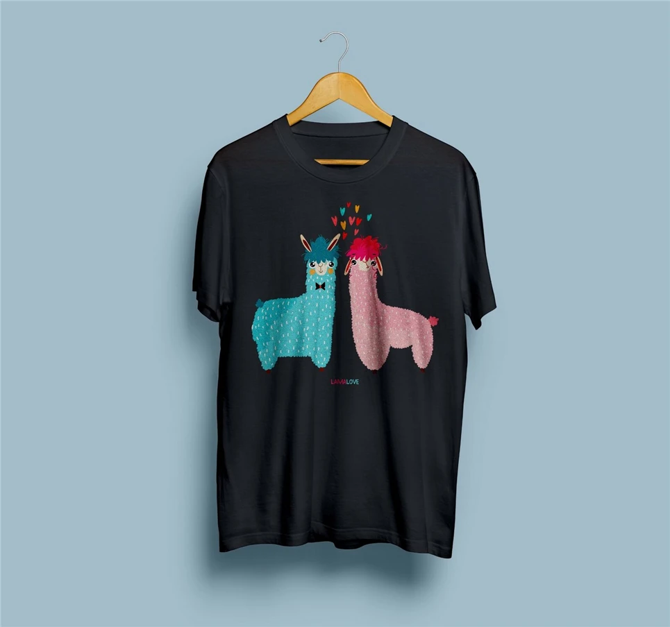 Футболка с ламой лама любовь короткий рукав футболка изображением животных