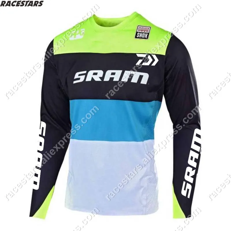 Быстросохнущая футболка с длинным рукавом для гонок на мотоциклах SRAM, Мужская командная одежда для мотоциклистов Crossmax, одежда для езды на велосипеде