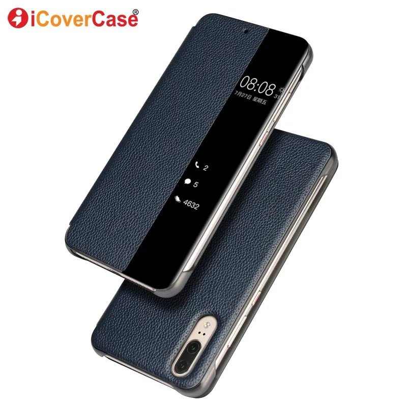 

Window View Case For Huawei P20 Pro Case Coque Luxury Flip Leather Cover for Huawei p20pro P 20 Phone Cases Mobile Bag Accessory