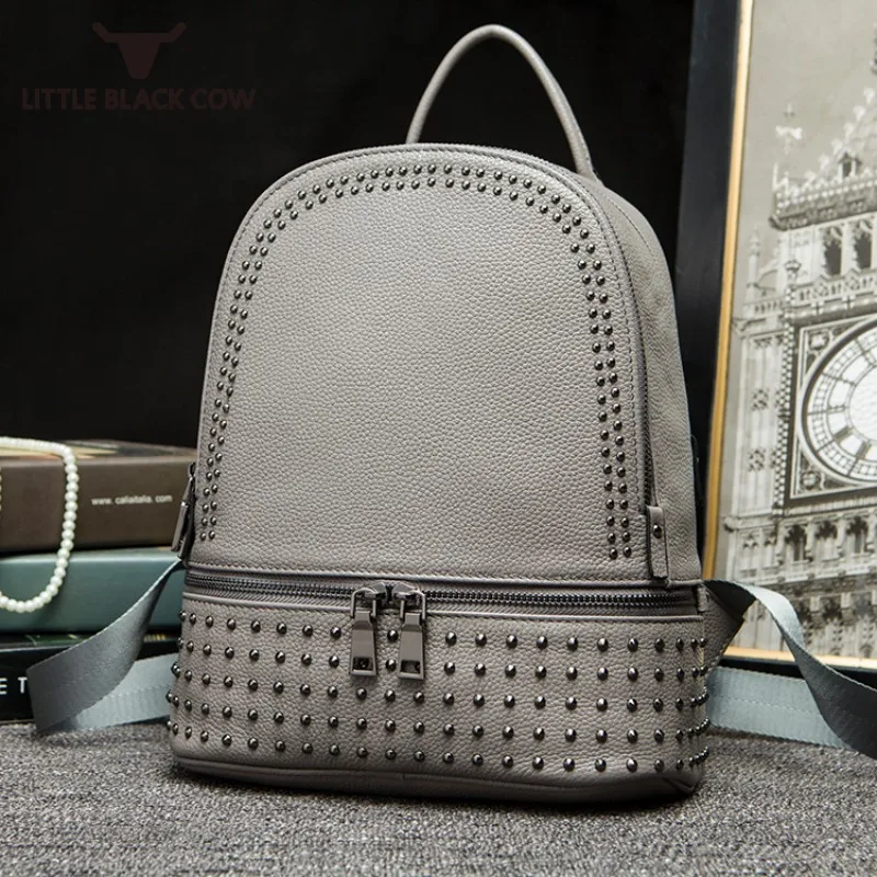 Новинка Стильные туфли с заклепками Для женщин рюкзак сумка женская