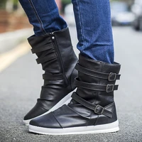 autumn winter man leather boots mid calf men shoes fashion outdoor non slip male martin boots high quality mans footwear