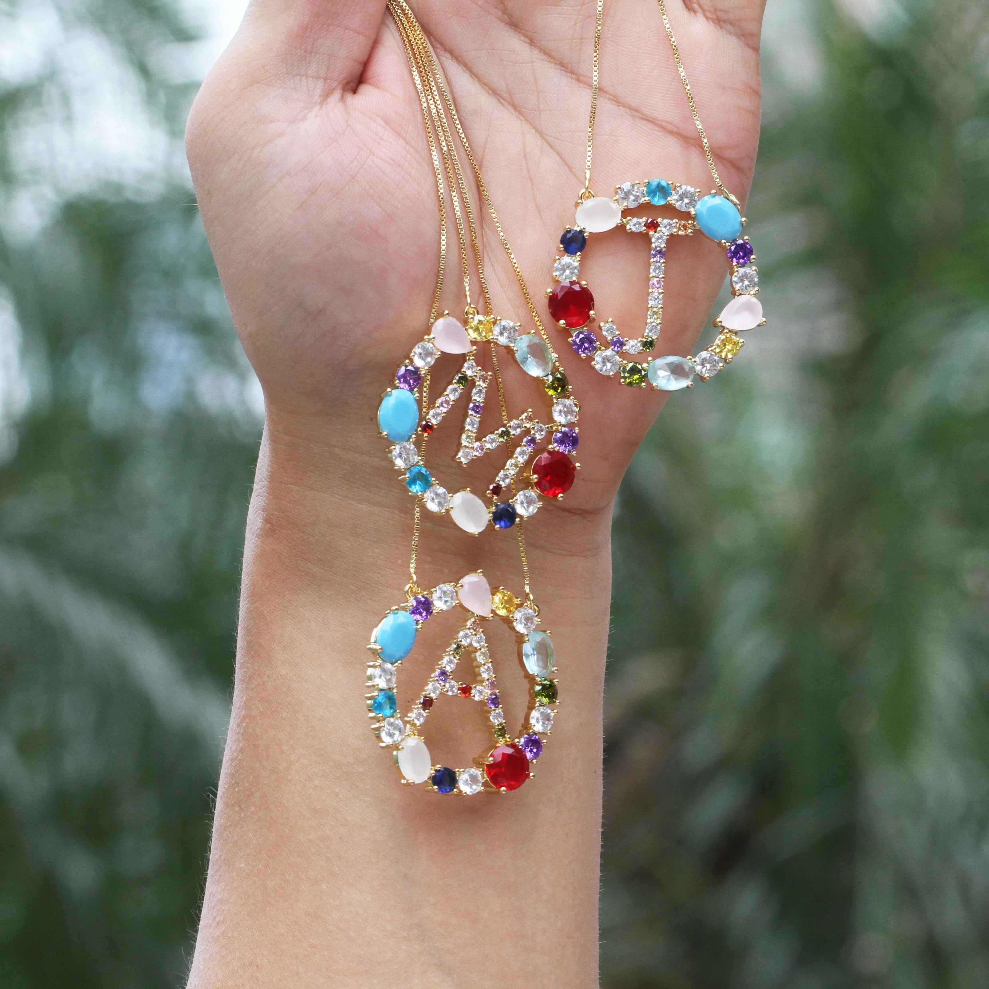 1 шт. новые модные золотые медные ожерелья с фианитами 26 алфавитов бриллианты