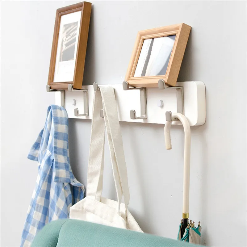 

3/4/5 Hooks Creative Hook Wall Coat Rack Bedroom Furniture Clothes Hanger Hooks Living Room Closet Wooden Hat Rack Coat Hanger
