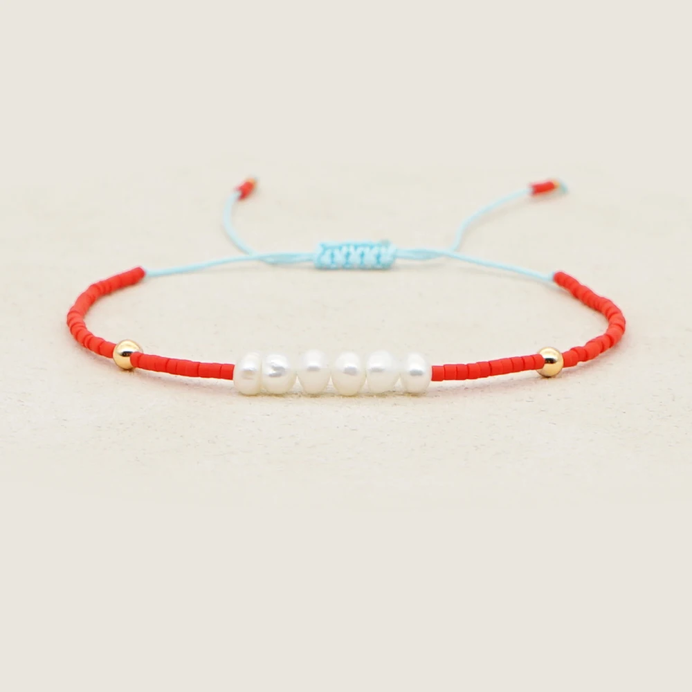 

Go2BoHo 6 Freshwater Pearl Bracelet Adjustable Miyuki Seed Beaded Simple Bracelets Multicolor for Women Fashion Jewellery Gifts