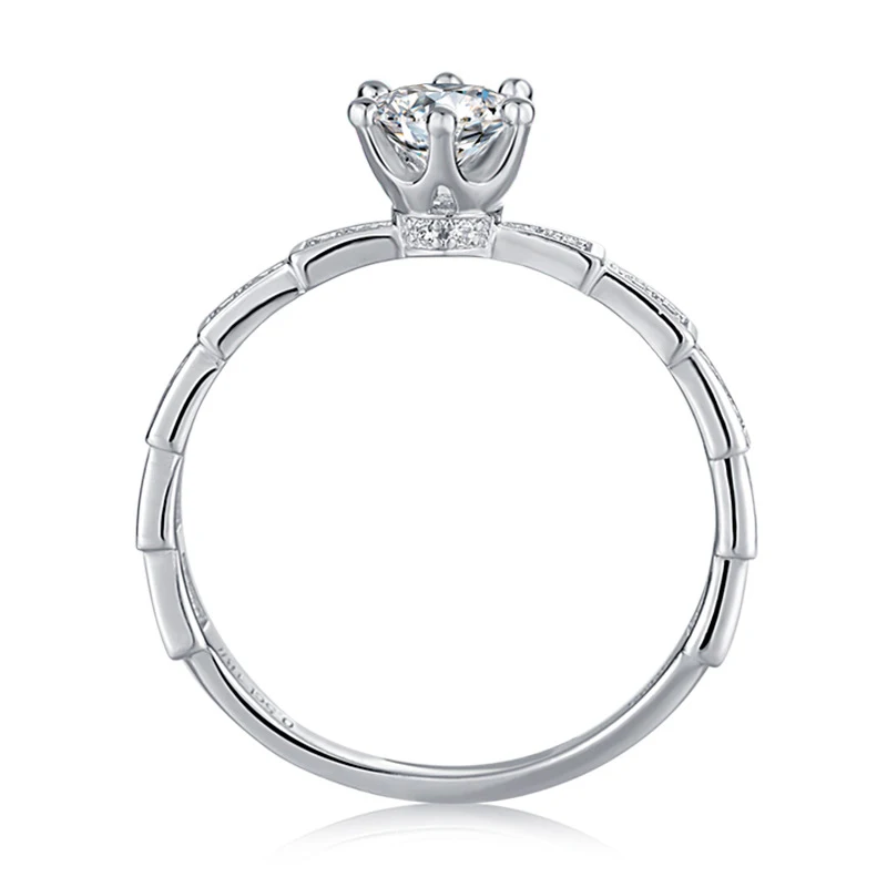 

Knobspin 100% 925 Sterling Silver Round Real 1 Carat D Color Moissanite Engagement Rings For Women Party Fine Jewelry Wholesale