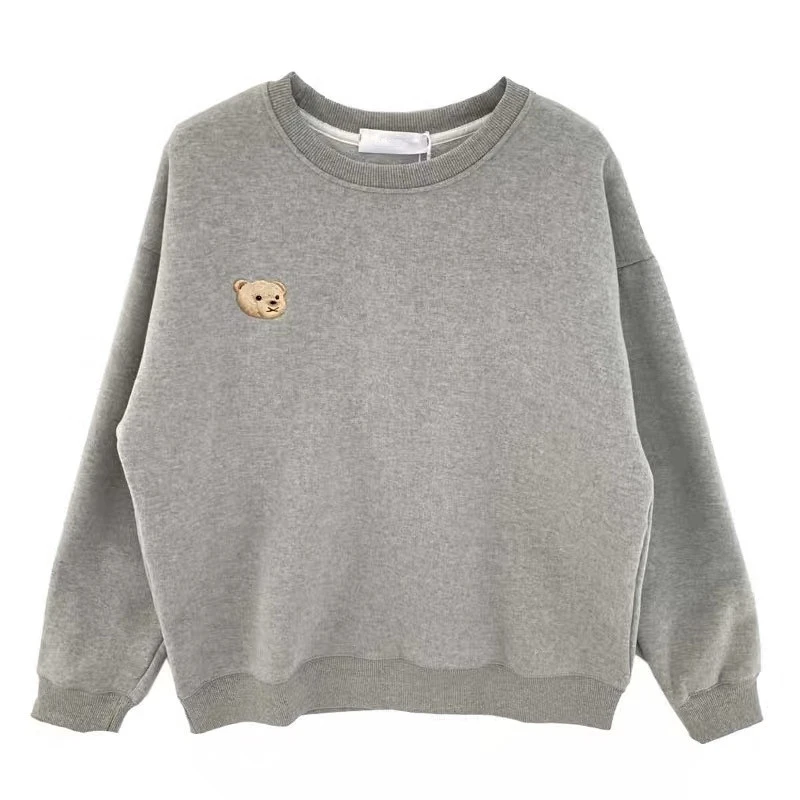 

Bear Hoodless Fleece-Lined Thickened Pullover Sweater for Women Ins Trendy Korean Loose BF Idle Style Super Hot Clothes