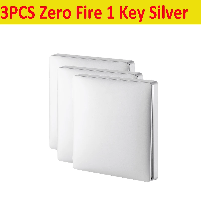 3PCS ZeroFire 1key AQara серебристый/Золотой беспроводной умный настенный выключатель одиночный/ноль огонь свет Swich приложение дистанционное управление Интеллектуальный связь умный переключатель - Цвет: 3PCS ZeroFire 1key