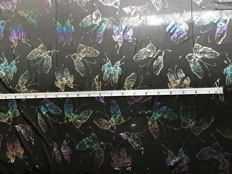 Шифоновая ткань с разноцветными бабочками для свадебного платья и одежды ханьфу