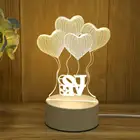 Романтическая любовная 3D лампа в форме сердца, акриловый светодиодный ночсветильник, декоративная настольная лампа, подарок для любимой жены на День святого Валентина