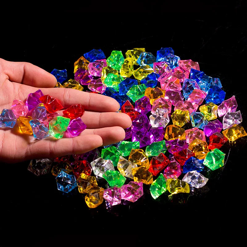 

200Pcs 11X14mm Colorful Aquarium Acrylic Stones Ice Cubes Decor Vase Filler Pebble Fish Tank Accessories DIYJewelry Decoration