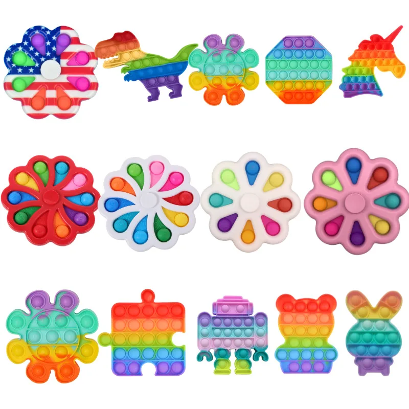 

Rainbow Bubble Pops Fidget Kids Toy Sensory Autisim Special Need Its Anti-stress Stress Relief Squishy Fidget Toy Random Color