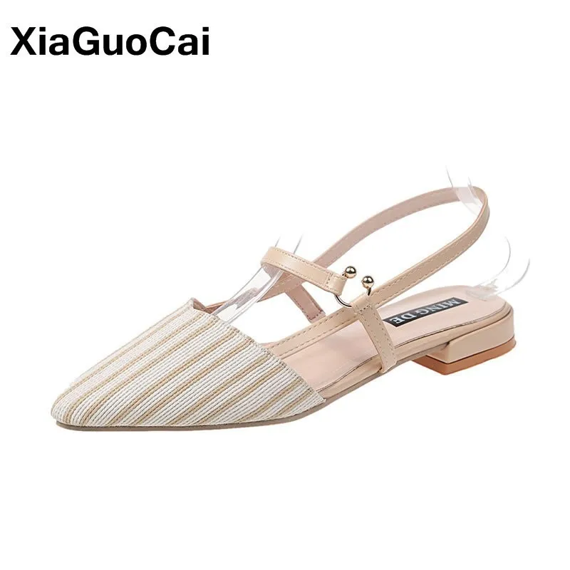 

2019 Summer Women Sandals Newest Female Shoes Sexy Ladies Flats Lightweight Pointed Toe Shallow Stripe Leisure Woman Sandalias