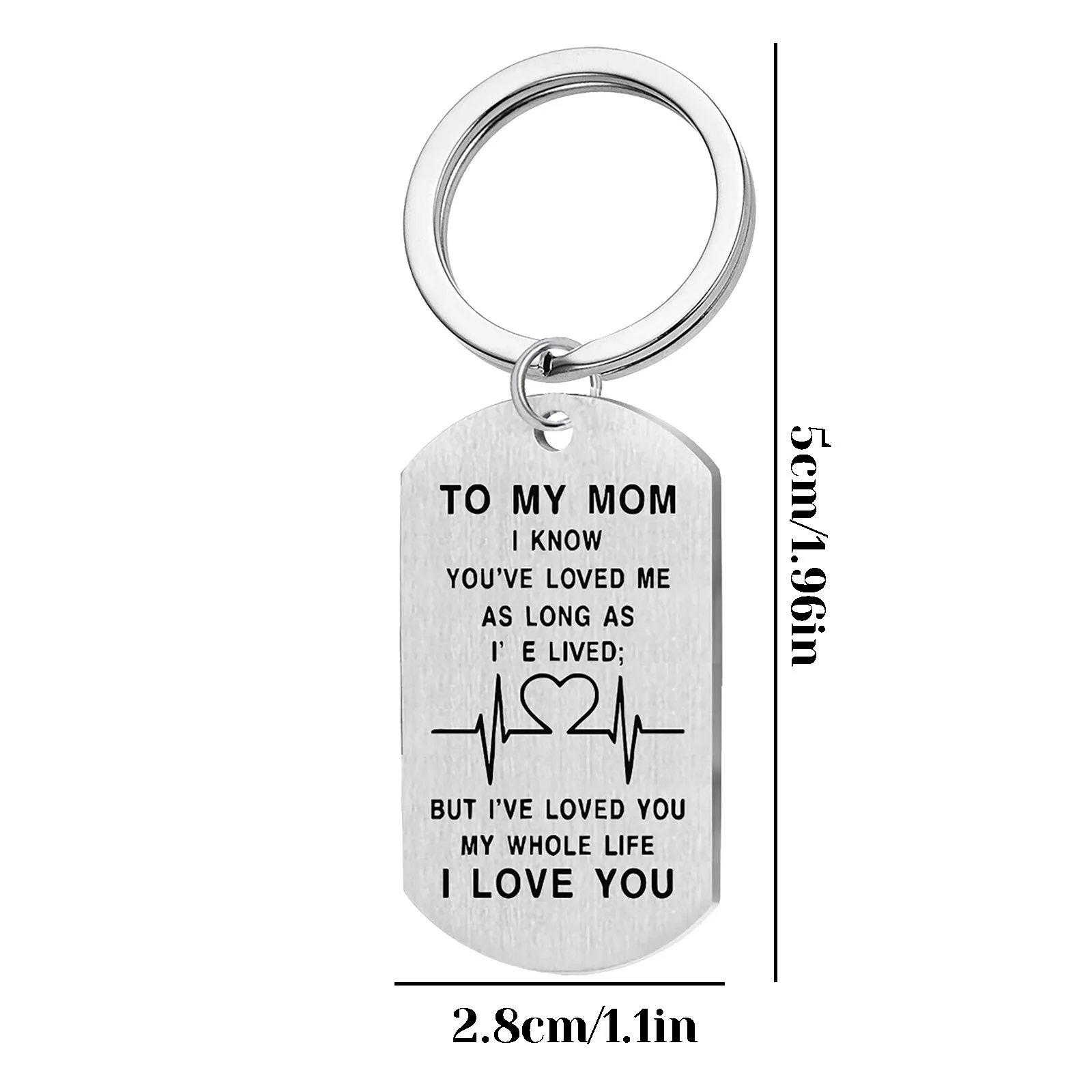 

Mother's Day Gift Stainless Steel Peach Heart Unique Printing Key Ring